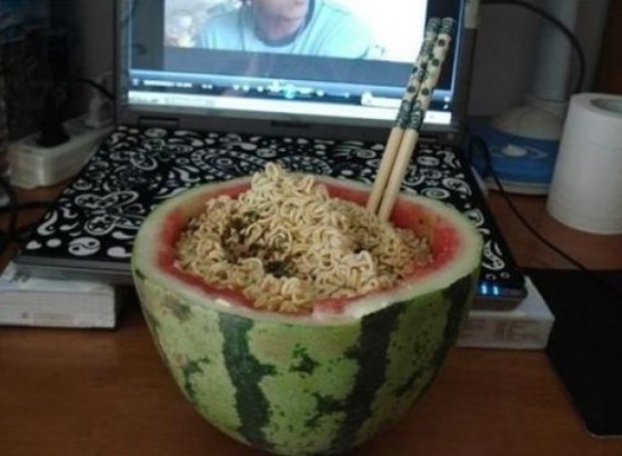 Ramen With Watermelon Bowl